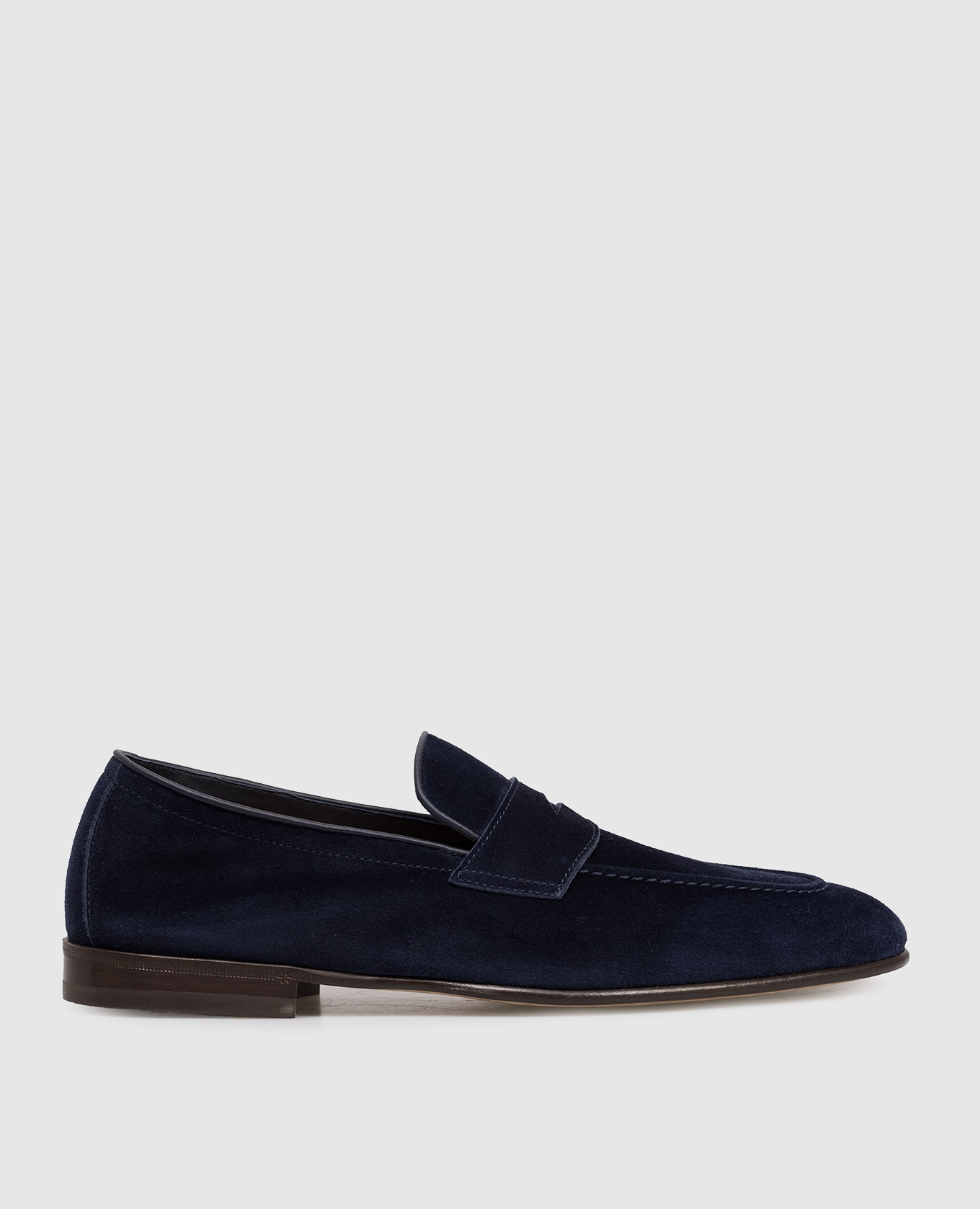 Blue suede loafers