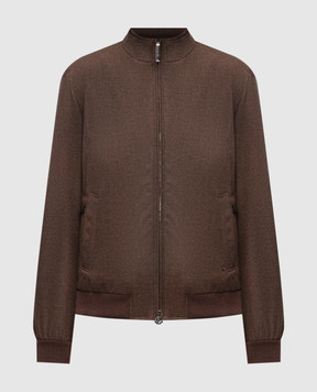 Stefano Ricci Brown wool and cashmere jacket with emblem M7J5400460MA0020