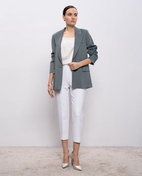 Peserico Green jacket with monil chain S01976U02960