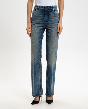 Balmain Blue jeans with a worn effect GF1MI070DG10