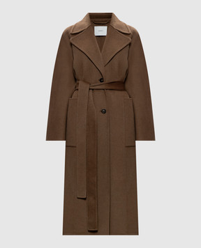 JOSEPH Brown Spencer wool and cashmere coat JF010044