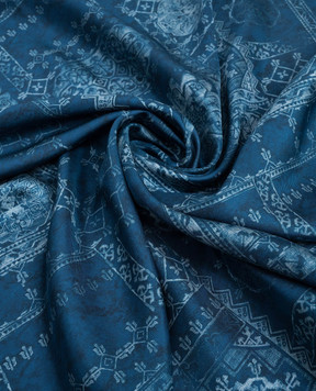 Momoni Blue printed silk scarf MOSC001MO52A