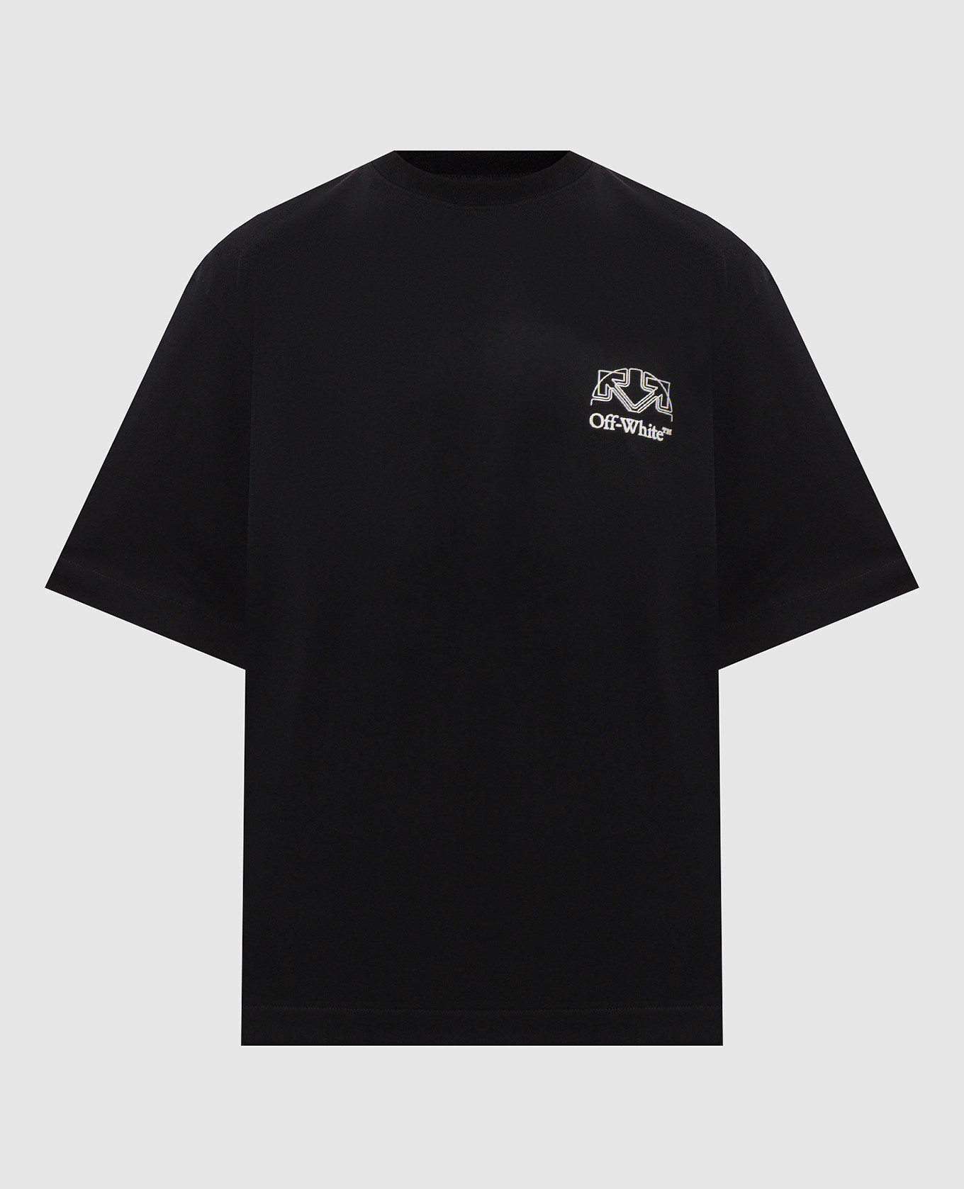 Black T-shirt with logo and emblem print