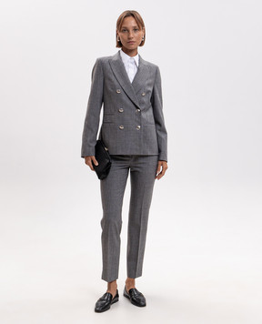 Peserico Gray double-breasted jacket with wool A0171206413