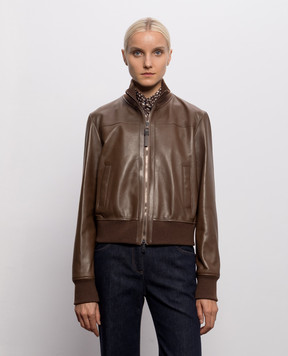 Brunello Cucinelli Brown leather jacket MPNMO7483P