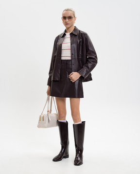 Max Mara Weekend Burgundy leather skirt WKDONCIA WKDONCIA