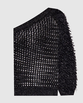 Peserico Black openwork lurex top with an open shoulder E99503F059182C