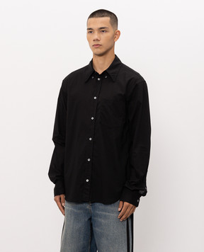 Ann Demeulemeester Black Wessel shirt with monogram embroidery B0014309FA026