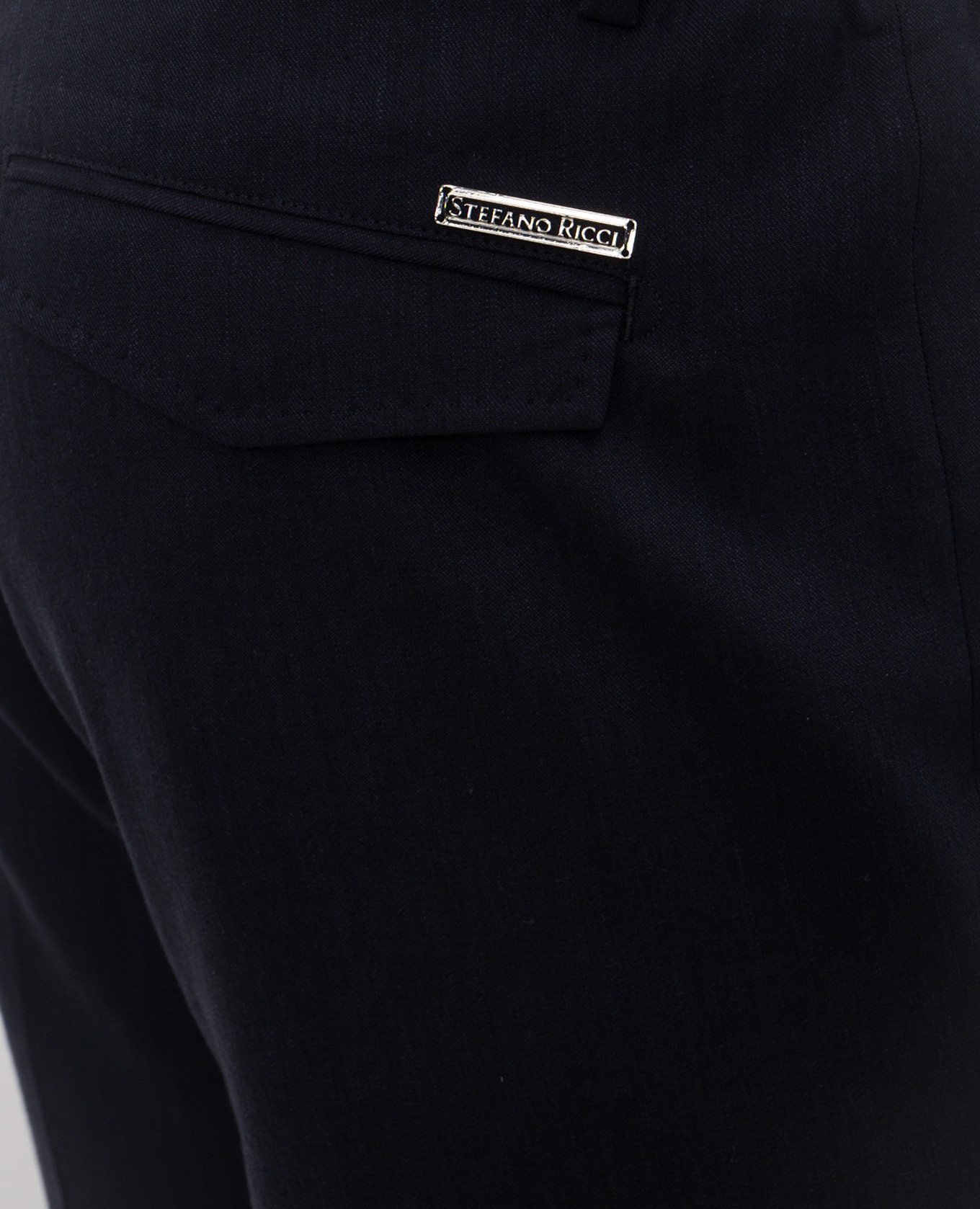 

Blue linen and wool shorts with metal logo Stefano Ricci
