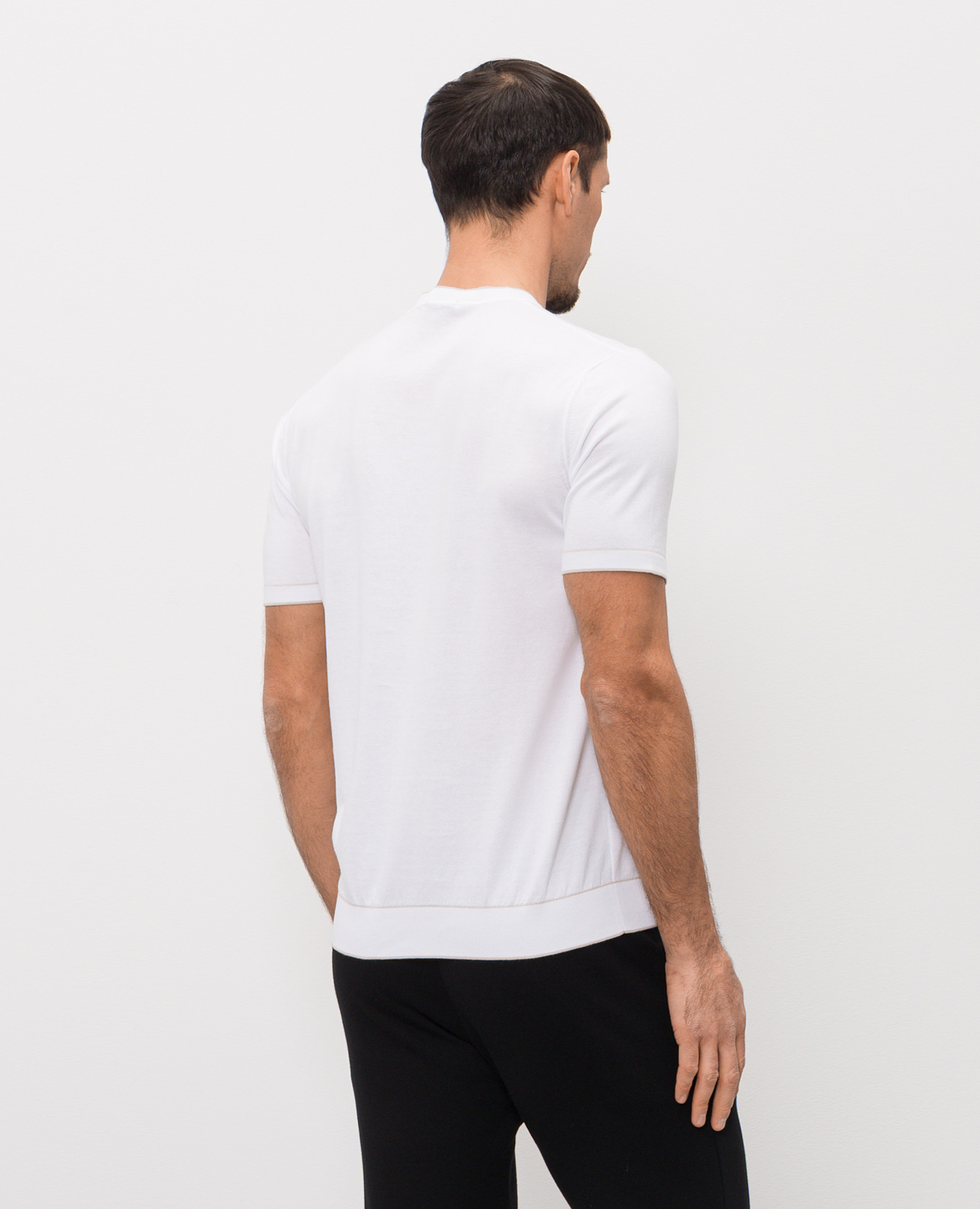 

White t-shirt with edging Bertolo Cashmere