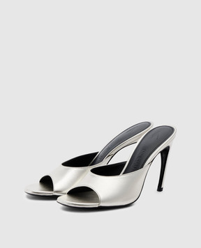 The Attico Silver leather mules 260WSH00886LBT112AA