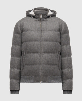 Enrico Mandelli Gray wool and cashmere down jacket 2T717A5804