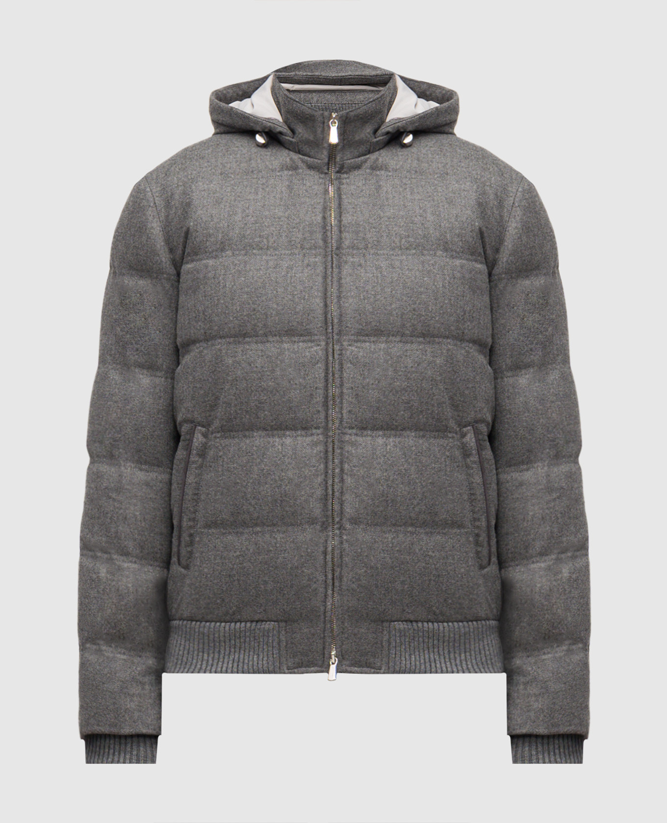 

Gray wool and cashmere down jacket Enrico Mandelli, Grey