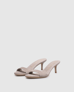 Babe Pay Pls Gray suede mules 274503ZA