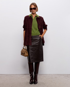 Max Mara GOCCE burgundy suede shirt SMMGOCCE