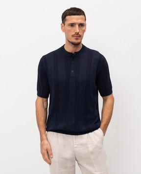 Brunello Cucinelli Blue linen t-shirt M2L707801