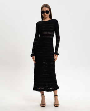 Twinset Black dress with openwork pattern 261TP3080