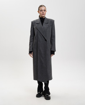 The Attico Gray double-breasted coat with wool 260WCC00087WWP001AA