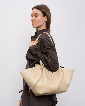 YUZEFI Beige leather tote bag MOCHI LARGEMOCHI