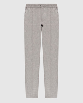 ISAIA Gray linen and wool pants PNC01692297