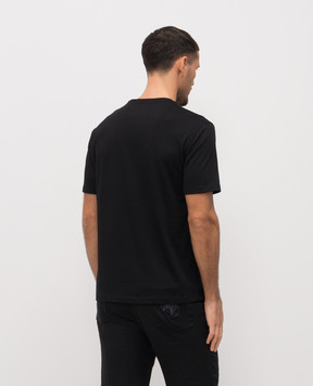 Stefano Ricci Black T-shirt with embroidered emblem MNH6104970803