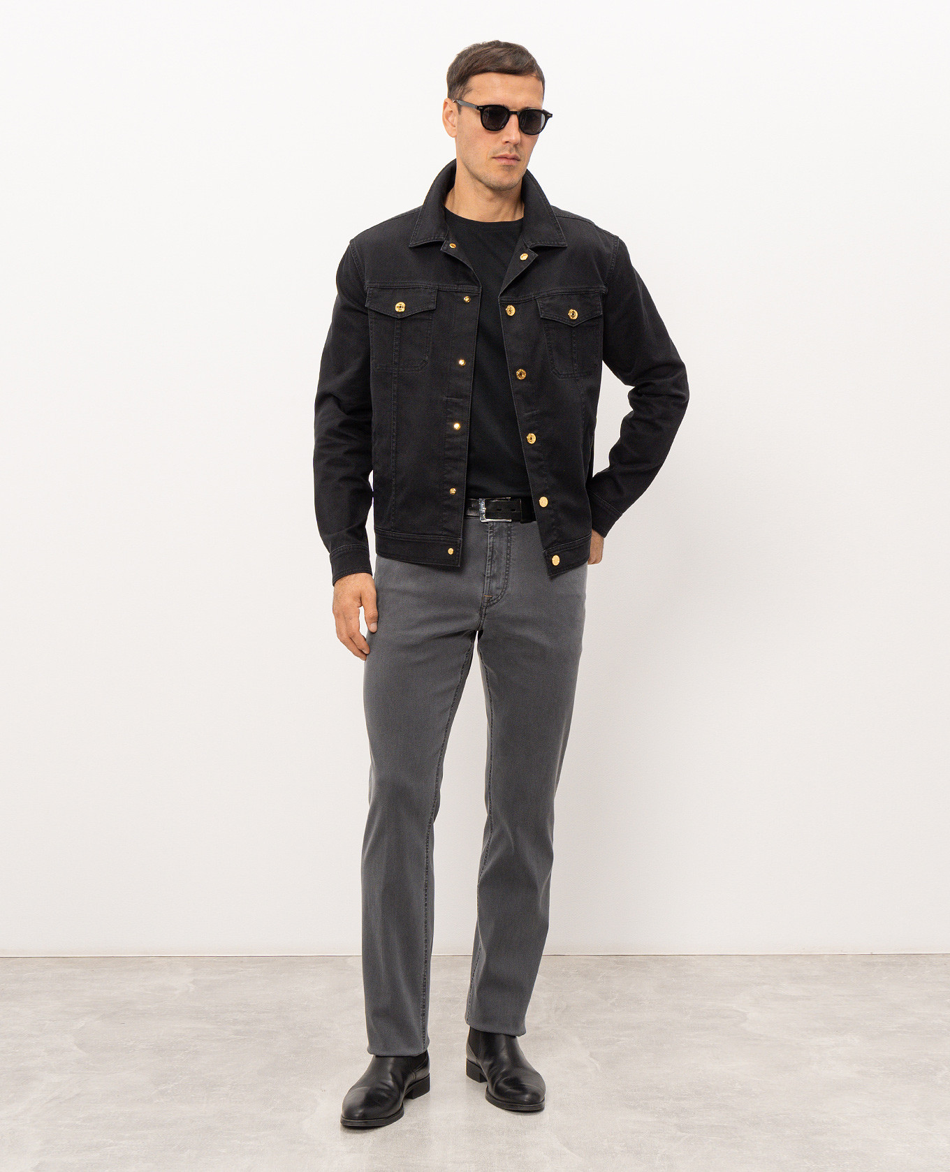 Black denim jacket Stefano Ricci 2