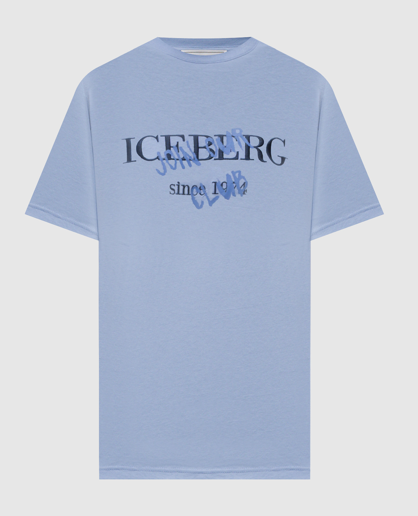 Blue T-shirt with embroidered logo