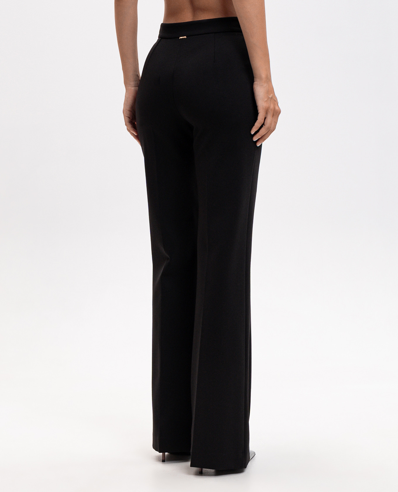 Black flared pants with textured logo Twinset 4