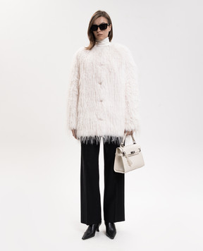 Loulou de Saison Ivory GALLINARA golf with ribbed wool GALLINARALDS