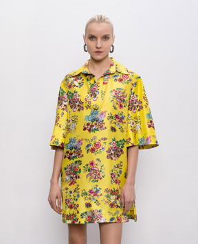 MANTERO 1902 Ines yellow silk dress 0199A2811T0881K