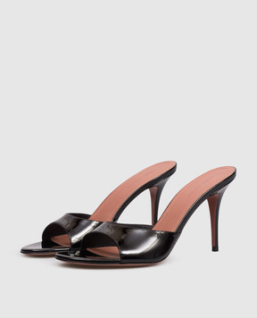 Amina Muaddi Elodie black patent leather mules 15S365683ELO