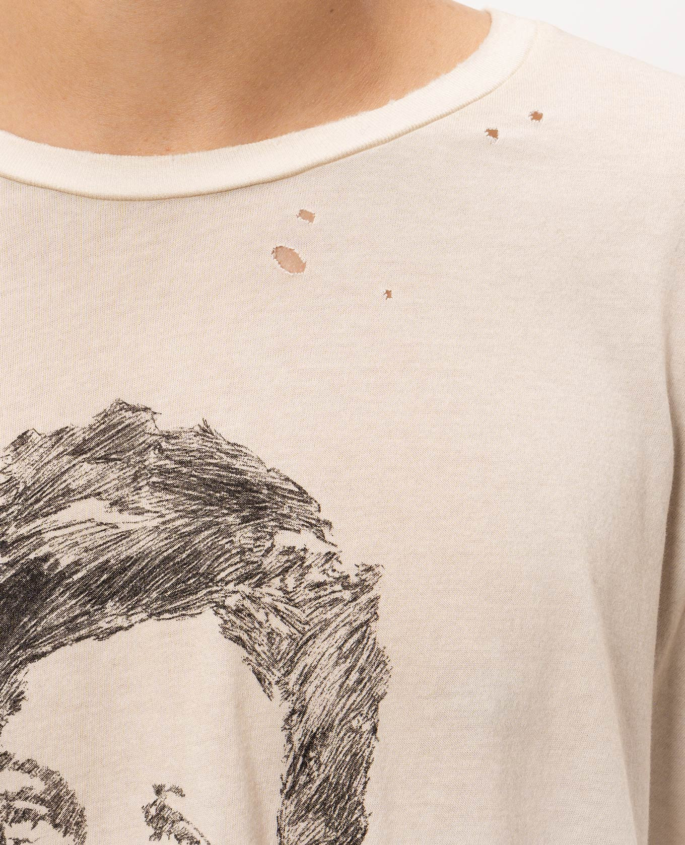 Lu Relax Fit T-shirt in ivory with a vintage effect Ann Demeulemeester 5