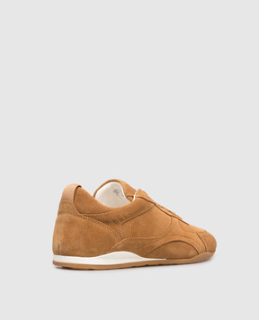 Stuart Weitzman Brown suede SW Scout sneakers with logo SM626