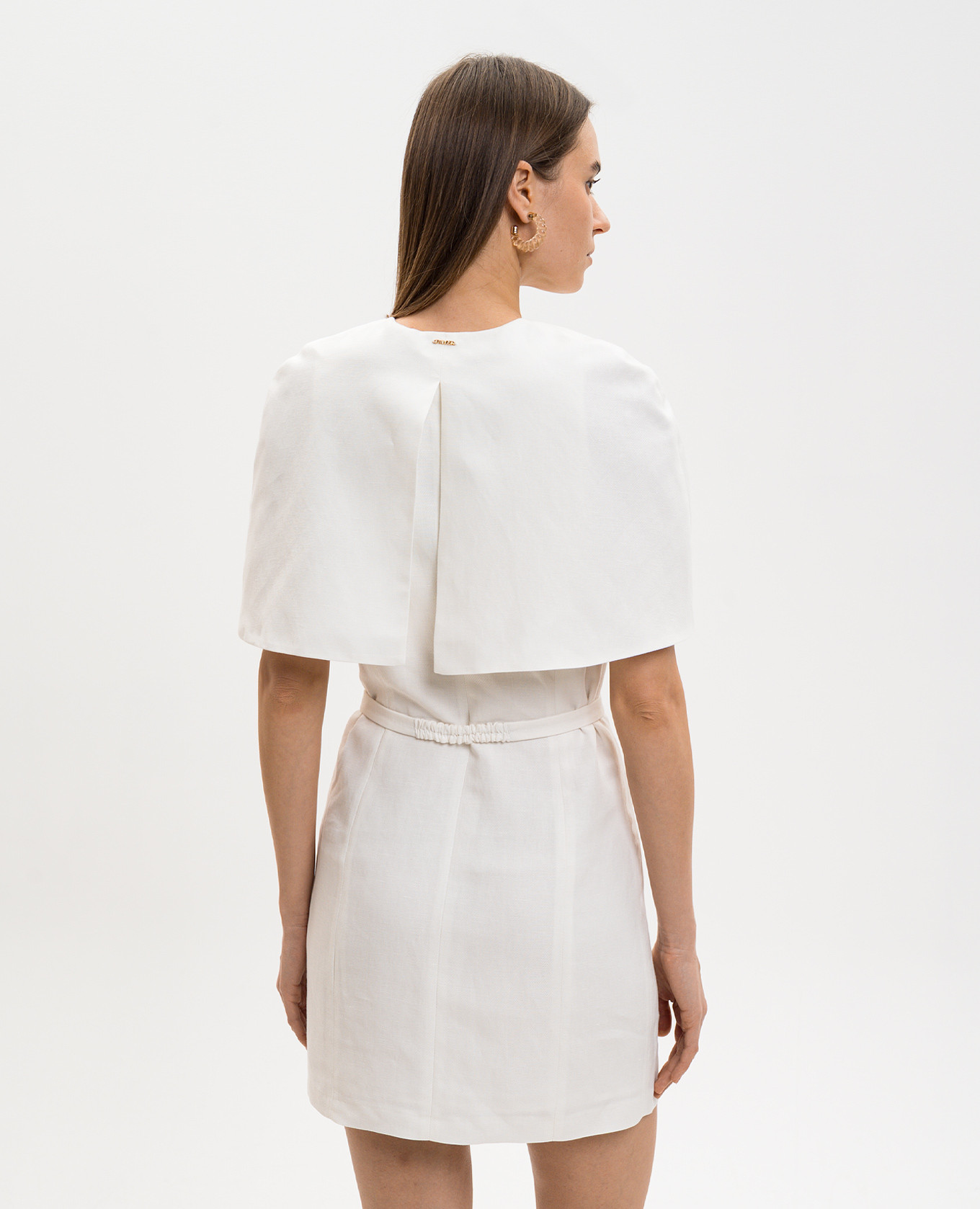 Ivory dress with linen Twinset 4