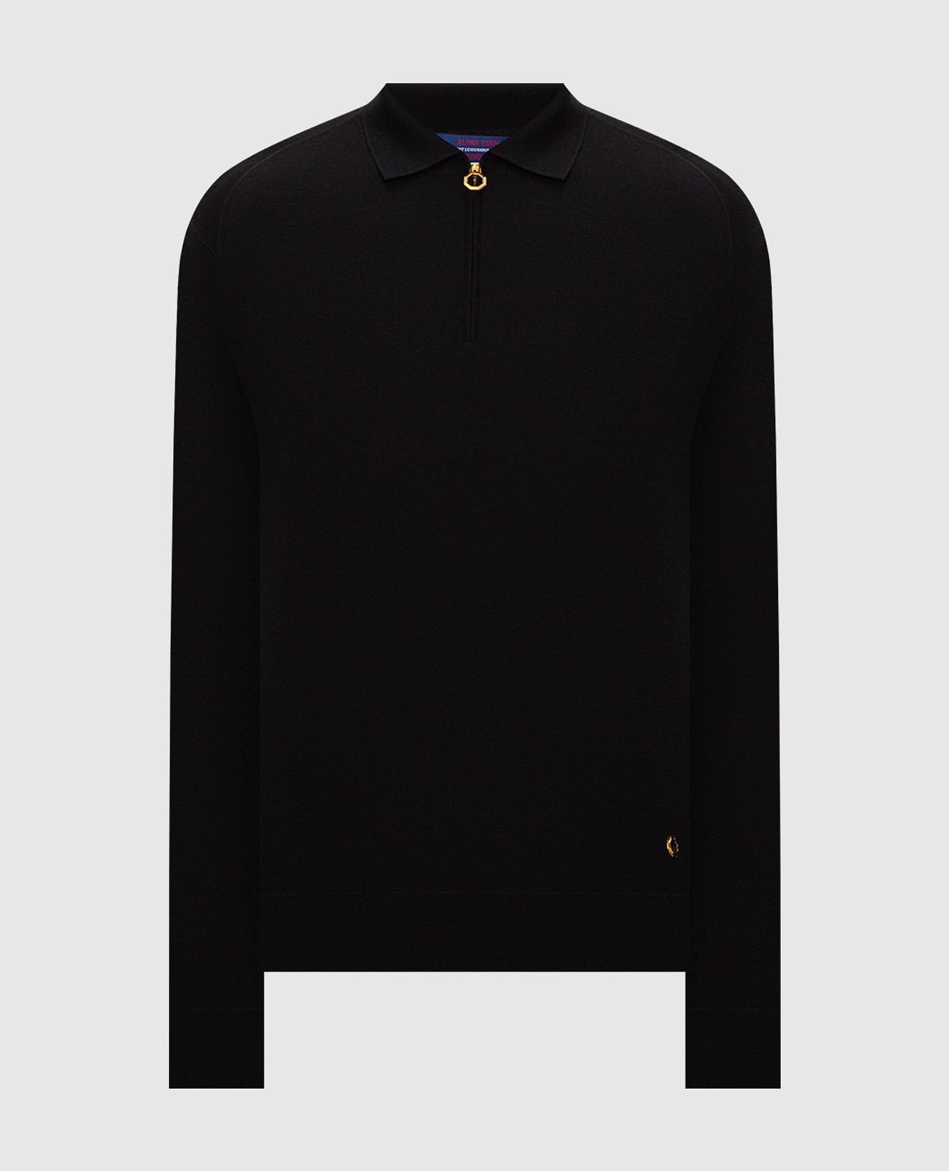 Black cashmere polo shirt