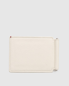 Brunello Cucinelli Beige leather wallet with embossed logo MWMCBU440