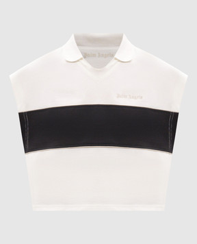 Palm Angels White top with polo collar PWGB017S26FAB001
