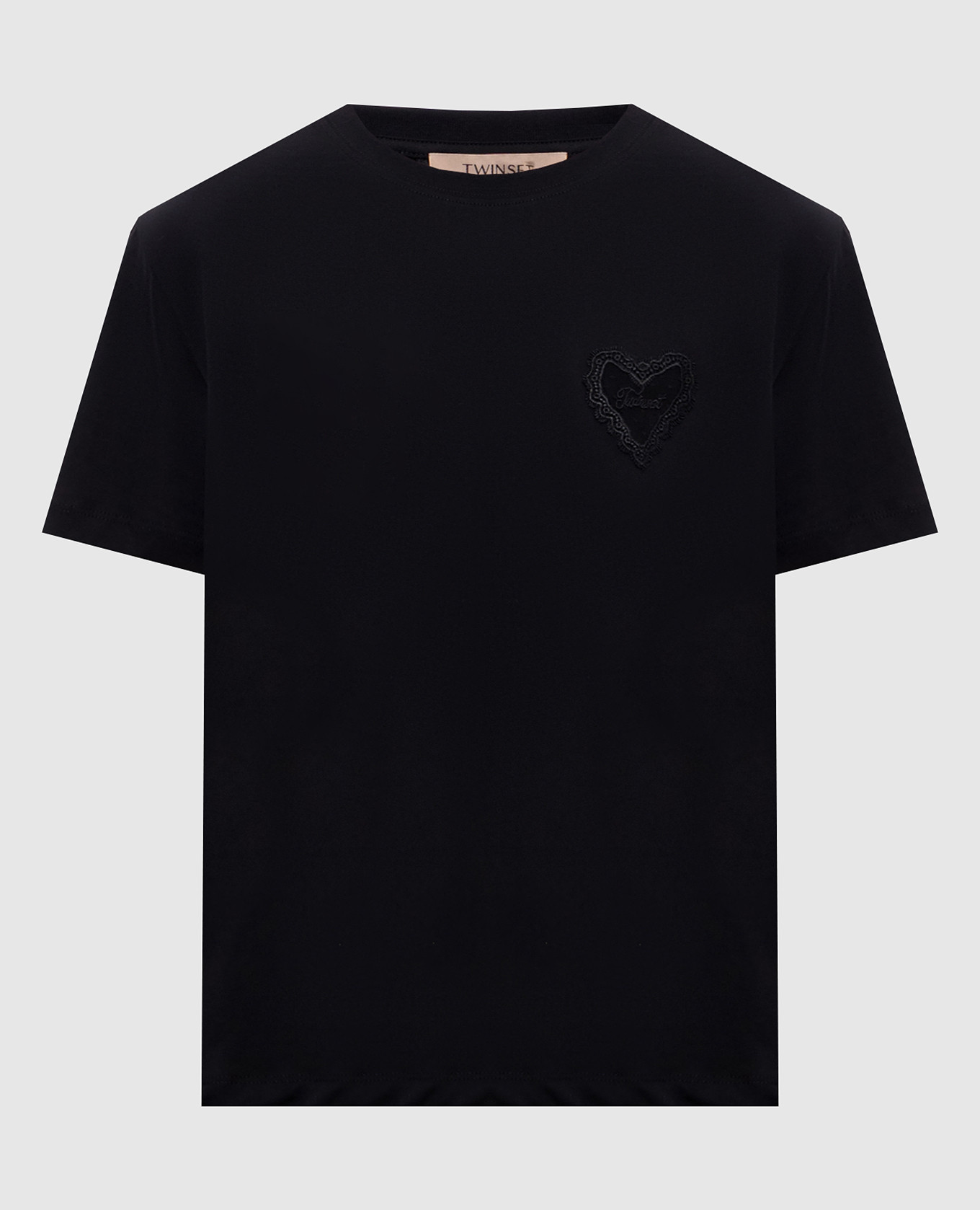 Black T-shirt with logo patch