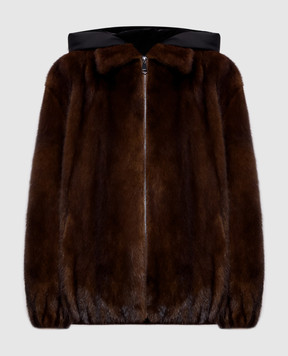 Simonetta Ravizza Brown Hope mink fur coat F06JA419M1A