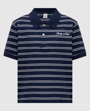 Sporty & Rich Blue striped polo shirt TO085710326BL107