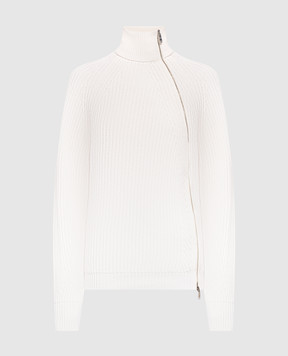 Dondup Ivory wool zip-up sweater DT453M01028D002