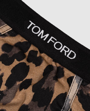Tom Ford Brown printed boxer briefs T4LC31110