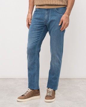 Stefano Ricci Blue jeans with logo patch MST61B3060T0178