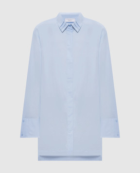 Peserico Blue shirt with a monil chain A0682401979
