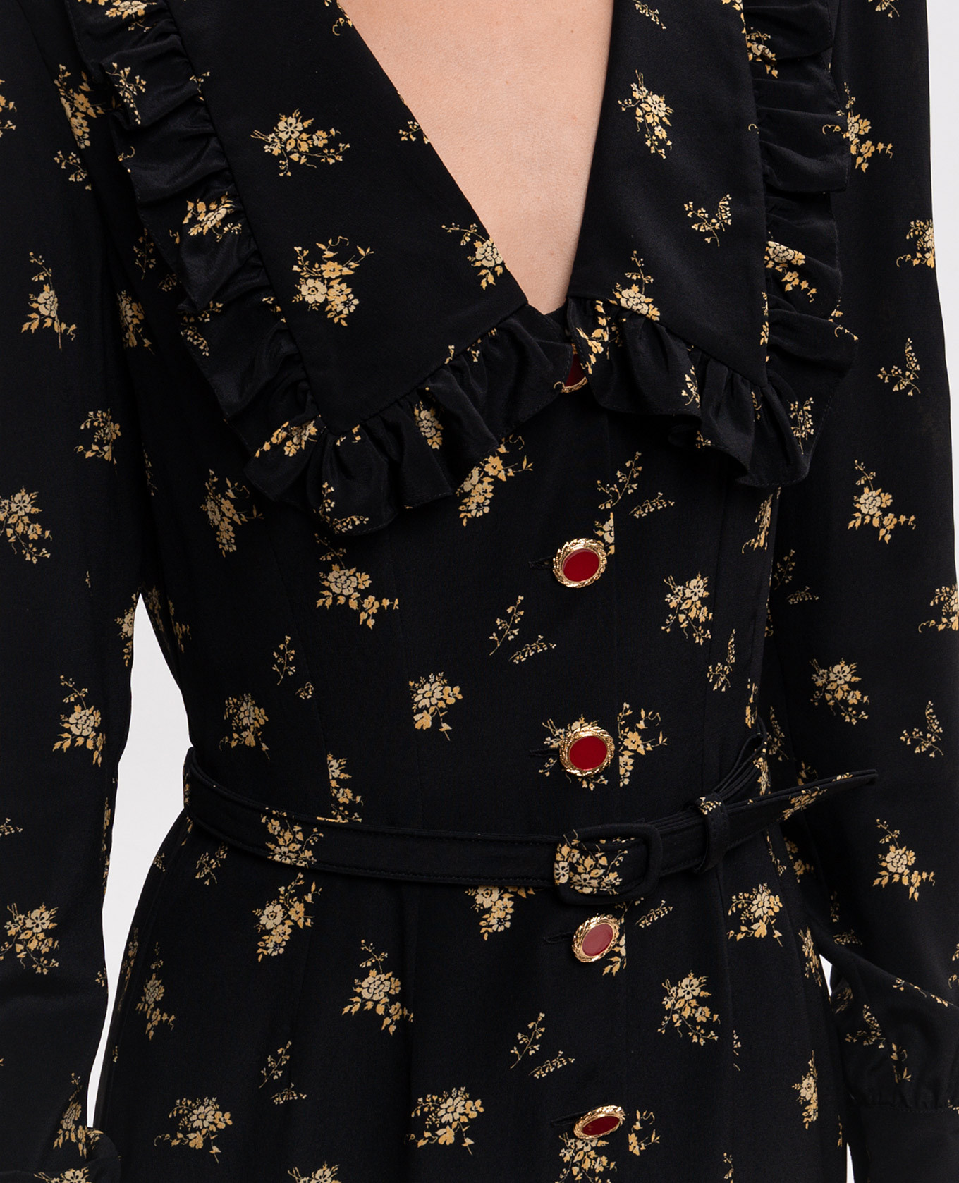 Black silk dress with floral print Alessandra Rich 5