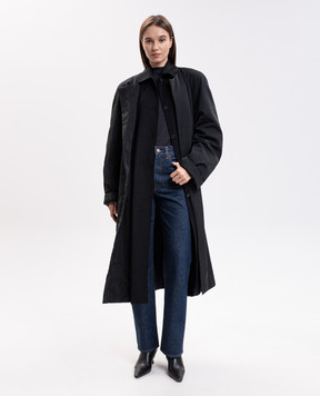 Carven Black insulated raincoat with silk 6262K21052