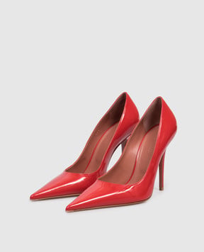 Amina Muaddi Barbara red patent leather shoes 16S365988BAR
