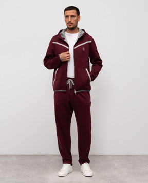 Brunello Cucinelli Burgundy sports jacket with emblem MM8433376G
