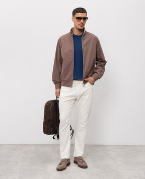Brunello Cucinelli Blue t-shirt with piping M29805200