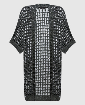 Peserico Green openwork cardigan with sequins E99166F039329A